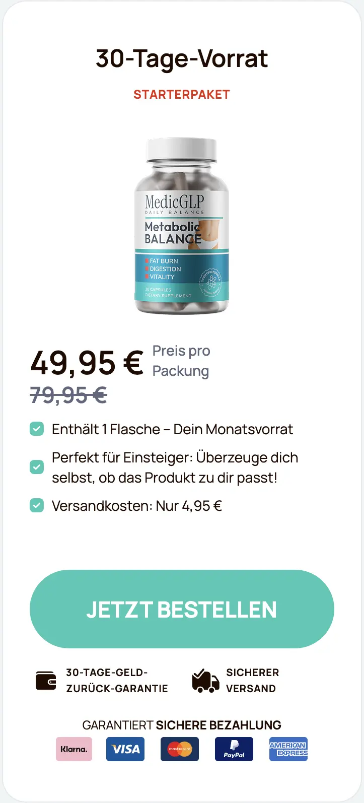 MedicGLP 3-bottle package at 